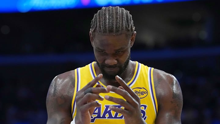 Oct 24, 2025; Los Angeles, California, USA; Los Angeles Lakers center Deandre Ayton (5) reacts in the first half against the Minnesota Timberwolves at Crypto.com Arena. Mandatory Credit: Kirby Lee-Imagn Images Oct 24, 2025; Los Angeles, California, USA; Los Angeles Lakers center Deandre Ayton (5) reacts in the first half against the Minnesota Timberwolves at Crypto.com Arena. Mandatory Credit: Kirby Lee-Imagn Images