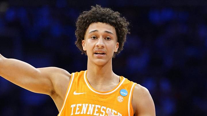 Mar 22, 2026; Philadelphia, PA, USA; Tennessee Volunteers forward Nate Ament (10) reacts against the Virginia Cavaliers in the second half during a second round game of the men's 2026 NCAA Tournament at Xfinity Mobile Arena. Mandatory Credit: Kyle Ross-Imagn Images Mar 22, 2026; Philadelphia, PA, USA; Tennessee Volunteers forward Nate Ament (10) reacts against the Virginia Cavaliers in the second half during a second round game of the men's 2026 NCAA Tournament at Xfinity Mobile Arena. Mandatory Credit: Kyle Ross-Imagn Images