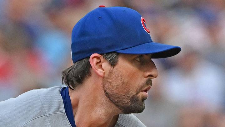 Aug 8, 2026; Kansas City, Missouri, USA; Chicago Cubs starting pitcher Clay Holmes (25) looks into home plate before throwing a pitch in the first inning against the Kansas City Royals at Kauffman Stadium. Mandatory Credit: Peter Aiken-Imagn Images Aug 8, 2026; Kansas City, Missouri, USA; Chicago Cubs starting pitcher Clay Holmes (25) looks into home plate before throwing a pitch in the first inning against the Kansas City Royals at Kauffman Stadium. Mandatory Credit: Peter Aiken-Imagn Images