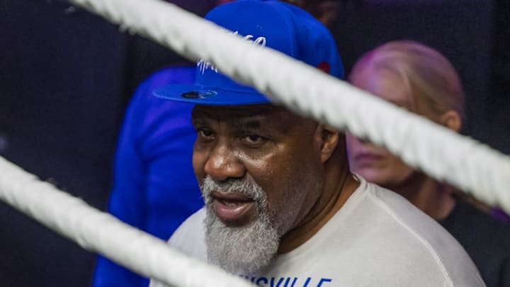 Former heavy weight fighter Shannon Briggs watches during the Country Box event at the Texas Troubadour Theater Tuesday, June 3, 2025. Former heavy weight fighter Shannon Briggs watches during the Country Box event at the Texas Troubadour Theater Tuesday, June 3, 2025.