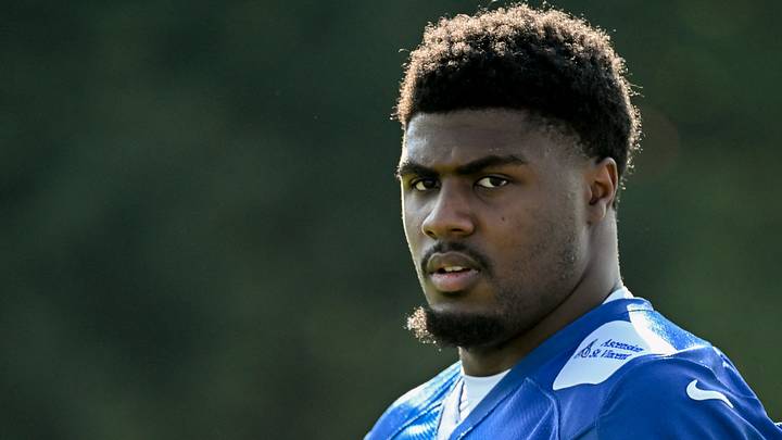 Indianapolis Colts linebacker CJ Allen participates in a drill on day three of training camp