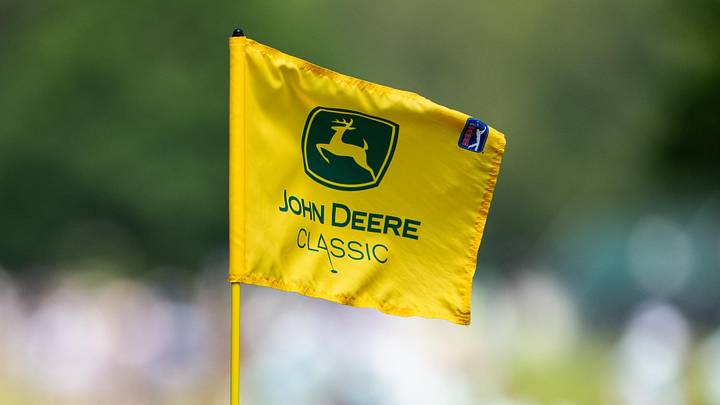 The flag on the 9th green during the third round of the 2025 John Deere Classic