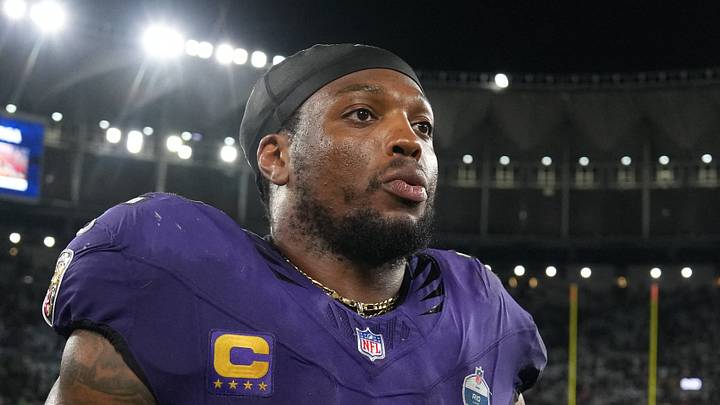 Sep 27, 2026; Rio De Janeiro, BRA; Baltimore Ravens running back Derrick Henry (22) walks off the field after the game against the Dallas Cowboys at Maracana Stadium. Mandatory Credit: Kirby Lee-Imagn Images Sep 27, 2026; Rio De Janeiro, BRA; Baltimore Ravens running back Derrick Henry (22) walks off the field after the game against the Dallas Cowboys at Maracana Stadium. Mandatory Credit: Kirby Lee-Imagn Images