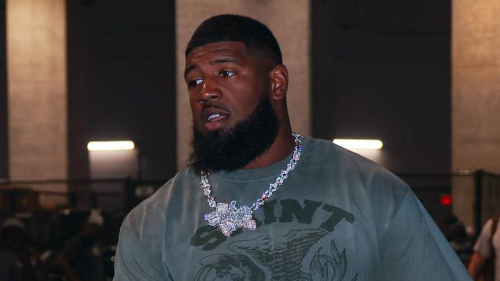 Oct 13, 2025; Atlanta, Georgia, USA; Buffalo Bills defensive tackle Ed Oliver (91) enters Mercedes-Benz Stadium before a game against the Atlanta Falcons. Mandatory Credit: Brett Davis-Imagn Images