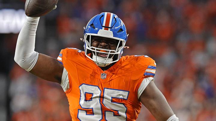 Denver Broncos defensive defensive end Sai'vion Jones Denver Broncos defensive defensive end Sai'vion Jones