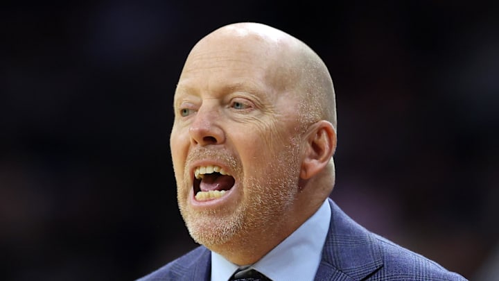 Mar 22, 2026; Philadelphia, PA, USA; UCLA Bruins head coach Mick Cronin reacts in the first half during a second round game of the men's 2026 NCAA Tournament at Xfinity Mobile Arena. Mandatory Credit: Bill Streicher-Imagn Images