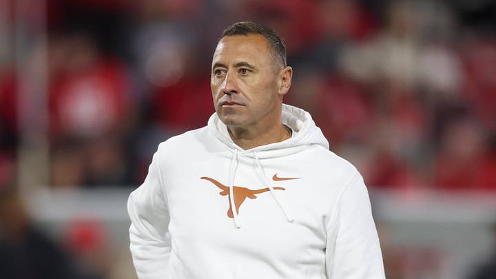 Nov 15, 2025; Athens, Georgia, USA; Texas Longhorns head coach Steve Sarkisian looks on prior to a game against the Georgia Bulldogs at Sanford Stadium. Mandatory Credit: Brett Davis-Imagn Images Nov 15, 2025; Athens, Georgia, USA; Texas Longhorns head coach Steve Sarkisian looks on prior to a game against the Georgia Bulldogs at Sanford Stadium. Mandatory Credit: Brett Davis-Imagn Images