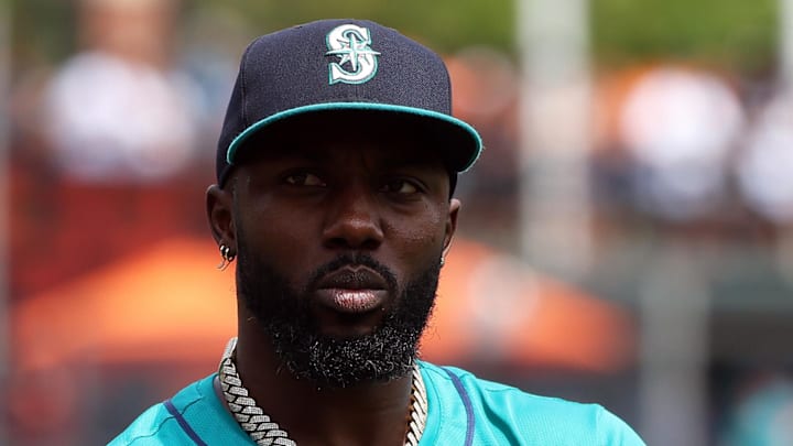 Seattle Mariners outfielder Randy Arozarena looks on during a game against the Baltimore Orioles on Aug. 14 at Camden Yards.
