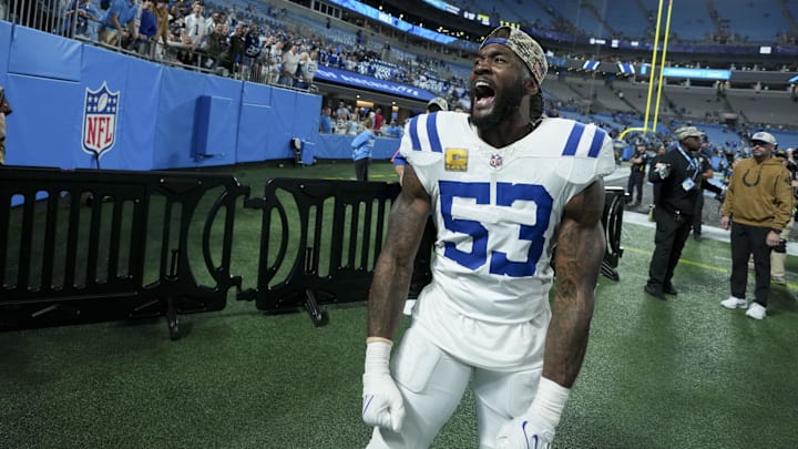 Nov 5, 2023, Charlotte, North Carolina, USA; Indianapolis Colts linebacker Shaquille Leonard (53)