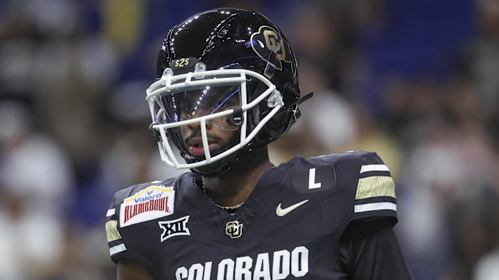 Dec 28, 2024; San Antonio, TX, USA; Colorado Buffaloes quarterback Shedeur Sanders (2) warms up before the game against the Brigham Young Cougars at Alamodome. Mandatory Credit: Troy Taormina-Imagn Images Dec 28, 2024; San Antonio, TX, USA; Colorado Buffaloes quarterback Shedeur Sanders (2) warms up before the game against the Brigham Young Cougars at Alamodome. Mandatory Credit: Troy Taormina-Imagn Images