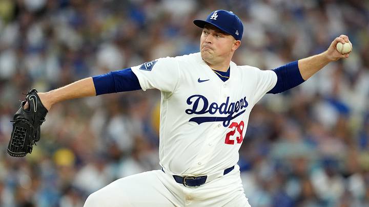 Los Angeles Dodgers pitcher Tarik Skubal (29) throws Los Angeles Dodgers pitcher Tarik Skubal (29) throws