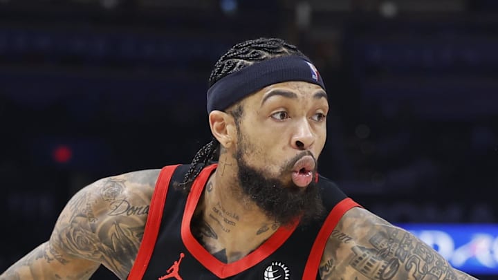 Toronto Raptors forward Brandon Ingram drives around Oklahoma City Thunder guard Luguentz Dort. Toronto Raptors forward Brandon Ingram drives around Oklahoma City Thunder guard Luguentz Dort.