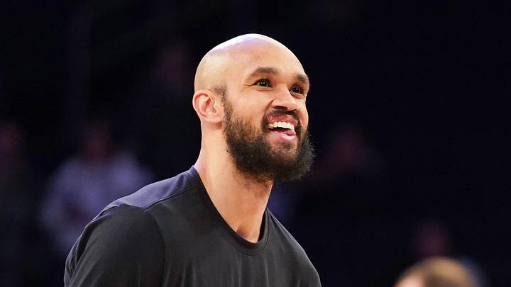Apr 9, 2026; New York, New York, USA; Boston Celtics guard Derrick White (9) smiles as he warms up before the game against the New York Knicks at Madison Square Garden. Mandatory Credit: Lucas Boland-Imagn Images Apr 9, 2026; New York, New York, USA; Boston Celtics guard Derrick White (9) smiles as he warms up before the game against the New York Knicks at Madison Square Garden. Mandatory Credit: Lucas Boland-Imagn Images