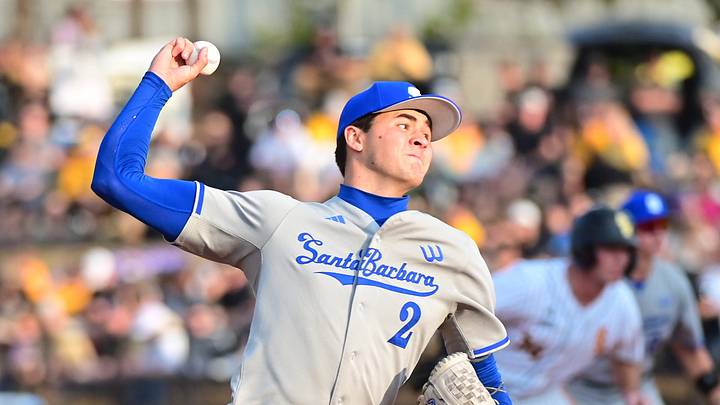 UC Santa Barbara Gauchos right-handed pitcher Jackson Flora (2) pitches during the game against the Southern Miss Golden Eagles at Pete Taylor Park in Hattiesburg, Miss., on Friday, Feb. 13, 2026.