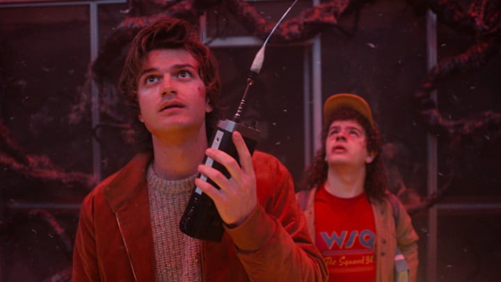 STRANGER THINGS: SEASON 5. (L to R) Joe Keery as Steve Harrington and Gaten Matarazzo as Dustin Henderson in Stranger Things: Season 5. Cr. COURTESY OF NETFLIX © 2025