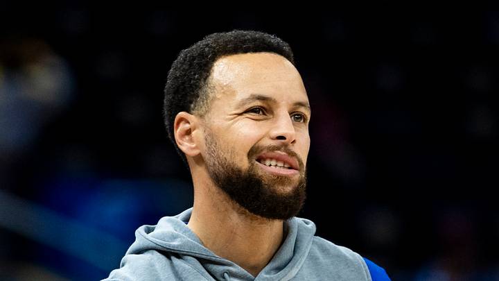 Jan 17, 2026; San Francisco, California, USA; Golden State Warriors guard Stephen Curry (30) reacts during warmups before the game against the Charlotte Hornets at Chase Center. Mandatory Credit: John Hefti-Imagn Images