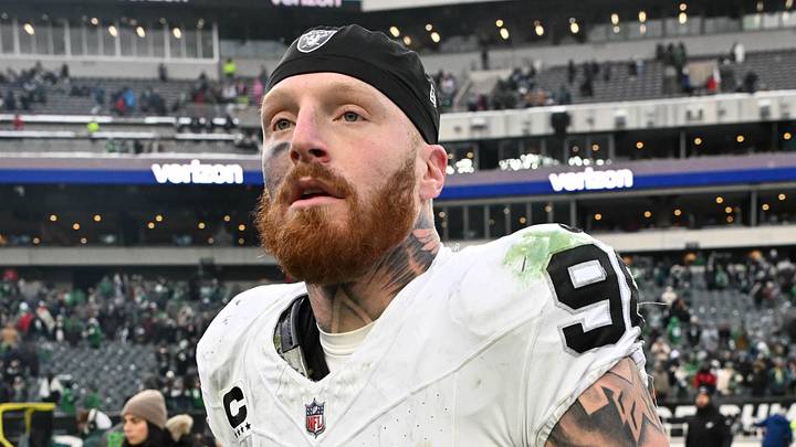 Dec 14, 2025; Philadelphia, Pennsylvania, USA; Las Vegas Raiders defensive end Maxx Crosby (98) on the field after loss to the Philadelphia Eagles at Lincoln Financial Field. Mandatory Credit: Eric Hartline-Imagn Images Dec 14, 2025; Philadelphia, Pennsylvania, USA; Las Vegas Raiders defensive end Maxx Crosby (98) on the field after loss to the Philadelphia Eagles at Lincoln Financial Field. Mandatory Credit: Eric Hartline-Imagn Images