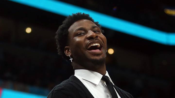 Feb 20, 2026; Memphis, Tennessee, USA; Utah Jazz forward Jaren Jackson Jr. (20) reacts toward fans during the fourth quarter against the Memphis Grizzlies at FedExForum. Mandatory Credit: Petre Thomas-Imagn Images