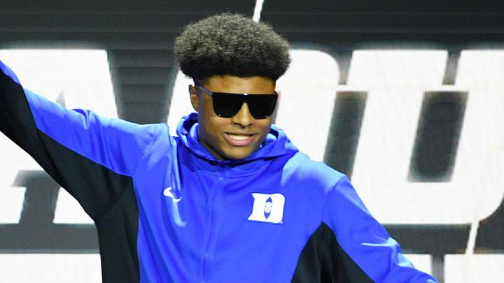 Oct 3, 2026; Durham, NC, USA; Duke Blue Devils forward Joaquim Boumtje Boumtje (30) during the Countdown to Craziness at Cameron Indoor Stadium. Mandatory Credit: Zachary Taft-Imagn Images Oct 3, 2026; Durham, NC, USA; Duke Blue Devils forward Joaquim Boumtje Boumtje (30) during the Countdown to Craziness at Cameron Indoor Stadium. Mandatory Credit: Zachary Taft-Imagn Images