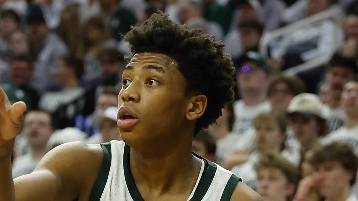 Michigan State's Jeremy Fears Jr. directs traffic during a game against Michigan at the Breslin Center on Friday, Jan. 30, 2026.