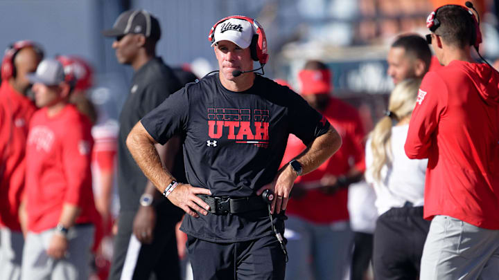 Utah Utes head coach Morgan Scalley.