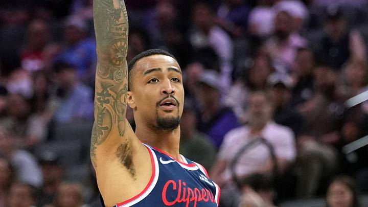 Apr 5, 2026; Sacramento, California, USA; LA Clippers forward John Collins (20) follows through after shooting a three-point basket against the Sacramento Kings during the third quarter at Golden 1 Center. Mandatory Credit: Darren Yamashita-Imagn Images Apr 5, 2026; Sacramento, California, USA; LA Clippers forward John Collins (20) follows through after shooting a three-point basket against the Sacramento Kings during the third quarter at Golden 1 Center. Mandatory Credit: Darren Yamashita-Imagn Images