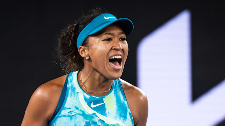 Naomi Osaka at the 2026 Australian Open yells Naomi Osaka at the 2026 Australian Open yells