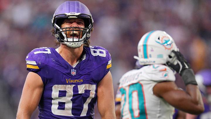 Veteran TE T.J. Hockenson was easily one of the Vikings' biggest studs in Sunday's win over the Dolphins. Veteran TE T.J. Hockenson was easily one of the Vikings' biggest studs in Sunday's win over the Dolphins.