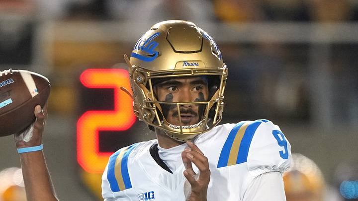 Sep 5, 2026; Berkeley, California, USA; UCLA Bruins quarterback Nico Iamaleava (9) throws a pass against the California Golden Bears during the first quarter at California Memorial Stadium. Mandatory Credit: Darren Yamashita-Imagn Images Sep 5, 2026; Berkeley, California, USA; UCLA Bruins quarterback Nico Iamaleava (9) throws a pass against the California Golden Bears during the first quarter at California Memorial Stadium. Mandatory Credit: Darren Yamashita-Imagn Images