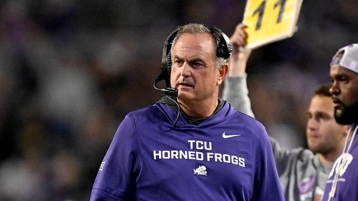TCU Horned Frogs head coach Sonny Dykes looks on during the first half against the Cincinnati Bearcats at Amon G. Carter Stadium.