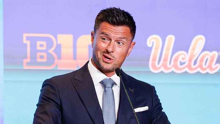 Jul 29, 2026; Chicago, IL, USA; UCLA Football head coach Bob Chesney speaks during Big Ten Media Days at Hilton Chicago. Mandatory Credit: Kamil Krzaczynski-Imagn Images Jul 29, 2026; Chicago, IL, USA; UCLA Football head coach Bob Chesney speaks during Big Ten Media Days at Hilton Chicago. Mandatory Credit: Kamil Krzaczynski-Imagn Images