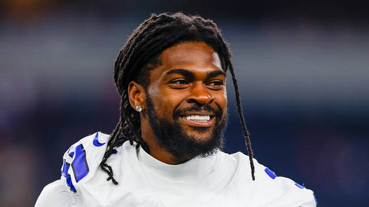 Former Dallas Cowboys cornerback Trevon Diggs (7) smiles