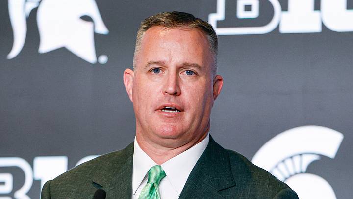 Jul 29, 2026; Chicago, IL, USA; Michigan State Football head coach Pat Fitzgerald speaks during Big Ten Media Days at Hilton Chicago. Mandatory Credit: Kamil Krzaczynski-Imagn Images