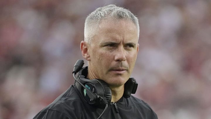Aug 30, 2025; Tallahassee, Florida, USA; Florida State Seminoles head coach Mike Norvell reacts after a play against the Alabama Crimson Tide during the second half at Doak S. Campbell Stadium. Mandatory Credit: Melina Myers-Imagn Images