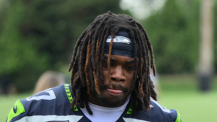 Seattle Seahawks running back Emanuel Wilson after the first training camp