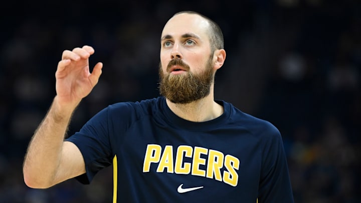 Indiana Pacers center Jay Huff (32) against the Golden State Warriors.