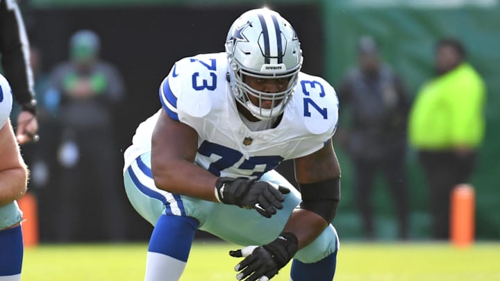 Dallas Cowboys offensive lineman Tyler Smith (73) against the Philadelphia Eagles at Lincoln Financial Field. 
