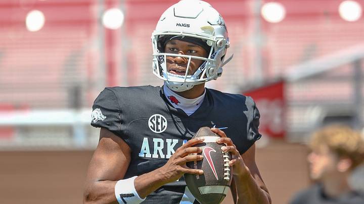 Arkansas Razorbacks quarterback KJ Jackson. Arkansas Razorbacks quarterback KJ Jackson.