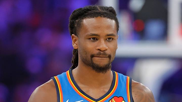 Oct 22, 2026; Oklahoma City, Oklahoma, USA; Oklahoma City Thunder guard Cason Wallace (22) walks down the court during the first half against the Denver Nuggets at Paycom Center. Mandatory Credit: Alonzo Adams-Imagn Images
