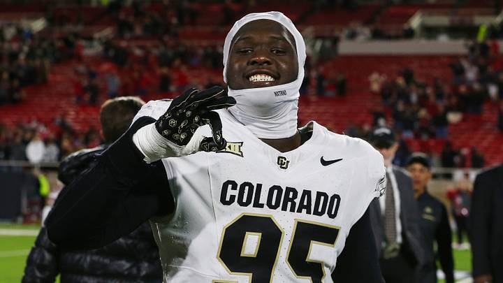 Nov 9, 2024; Lubbock, Texas, USA; Colorado Buffalos defensive tackle Tawfiq Thomas (95) leaves the field after the game against the Texas Tech Red Raiders at Jones AT&T Stadium and Cody Campbell Field. Mandatory Credit: Michael C. Johnson-Imagn Images Nov 9, 2024; Lubbock, Texas, USA; Colorado Buffalos defensive tackle Tawfiq Thomas (95) leaves the field after the game against the Texas Tech Red Raiders at Jones AT&T Stadium and Cody Campbell Field. Mandatory Credit: Michael C. Johnson-Imagn Images