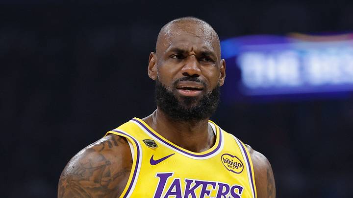 May 7, 2026; Oklahoma City, Oklahoma, USA; Los Angeles Lakers forward LeBron James (23) reacts after a play against the Oklahoma City Thunder in the first half during game two of the second round of the 2026 NBA Playoffs at Paycom Center. Mandatory Credit: Alonzo Adams-Imagn Images May 7, 2026; Oklahoma City, Oklahoma, USA; Los Angeles Lakers forward LeBron James (23) reacts after a play against the Oklahoma City Thunder in the first half during game two of the second round of the 2026 NBA Playoffs at Paycom Center. Mandatory Credit: Alonzo Adams-Imagn Images