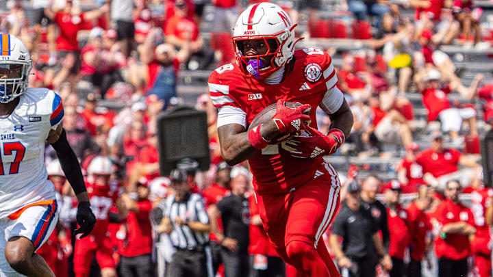 Cortez Mills Jr. runs for a touchdown after a catch Saturday against Houston Christian. He is one of four true freshman to have played in every game thus far.