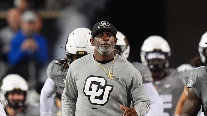 Oct 26, 2024; Boulder, Colorado, USA; Colorado Buffaloes head coach Deion Sanders leads out the team before the game against the Cincinnati Bearcats at Folsom Field. Mandatory Credit: Ron Chenoy-Imagn Images Oct 26, 2024; Boulder, Colorado, USA; Colorado Buffaloes head coach Deion Sanders leads out the team before the game against the Cincinnati Bearcats at Folsom Field. Mandatory Credit: Ron Chenoy-Imagn Images