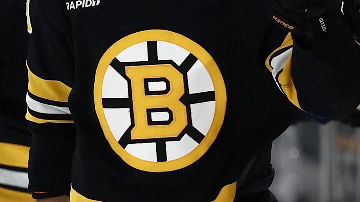 Dec 6, 2025; Boston, Massachusetts, USA; Boston Bruins center Morgan Geekie (39) is congratulated at the bench after scoring against the New Jersey Devils during the second period at TD Garden. Mandatory Credit: Winslow Townson-Imagn Images