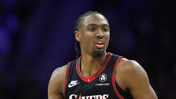 Dec 7, 2025; Philadelphia, Pennsylvania, USA; Philadelphia 76ers guard Tyrese Maxey plays against the Los Angeles Lakers during the third quarter at Xfinity Mobile Arena. Mandatory Credit: Bill Streicher-Imagn Images Dec 7, 2025; Philadelphia, Pennsylvania, USA; Philadelphia 76ers guard Tyrese Maxey plays against the Los Angeles Lakers during the third quarter at Xfinity Mobile Arena. Mandatory Credit: Bill Streicher-Imagn Images