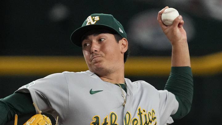 Jul 22, 2026; Phoenix, Arizona, USA; Athletics pitcher Gage Jump (61) throws a pitch against the Arizona Diamondbacks in the first inning at Chase Field. Mandatory Credit: Rick Scuteri-Imagn Images Jul 22, 2026; Phoenix, Arizona, USA; Athletics pitcher Gage Jump (61) throws a pitch against the Arizona Diamondbacks in the first inning at Chase Field. Mandatory Credit: Rick Scuteri-Imagn Images