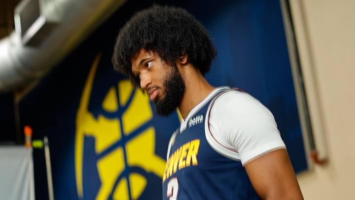 Sep 28, 2026; Denver, CO, USA; Denver Nuggets forward Marvin Bagley III (3) during media day at Ball Arena. Mandatory Credit: Isaiah J. Downing-Imagn Images