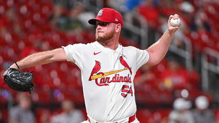 St. Louis Cardinals pitcher Caleb Ferguson (54) throws