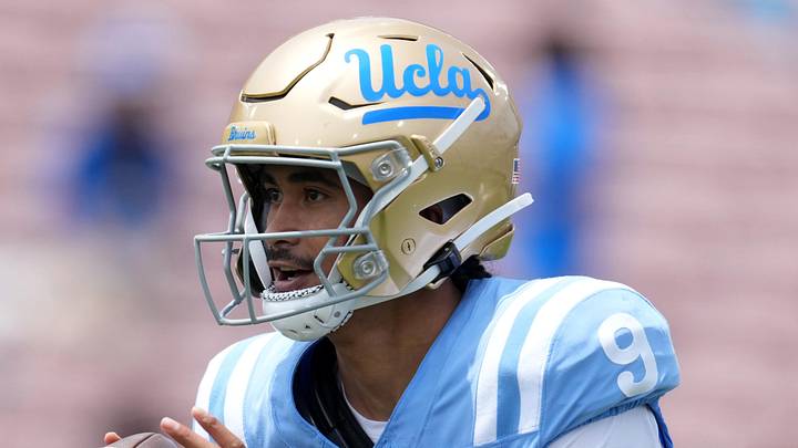 May 2, 2026; Pasadena, CA, USA; UCLA Bruins quarterback Nico Iamaleava (9) throws the ball during the spring game at Rose Bowl. Mandatory Credit: Kirby Lee-Imagn Images May 2, 2026; Pasadena, CA, USA; UCLA Bruins quarterback Nico Iamaleava (9) throws the ball during the spring game at Rose Bowl. Mandatory Credit: Kirby Lee-Imagn Images