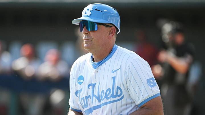 June 7, 2026; Chapel Hill, NC, USA; North Carolina Tar Heels head coach Scott Forbes during the ninth inning against the USC Trojans at Boshamer Stadium. Mandatory Credit: Zachary Taft-Imagn Images June 7, 2026; Chapel Hill, NC, USA; North Carolina Tar Heels head coach Scott Forbes during the ninth inning against the USC Trojans at Boshamer Stadium. Mandatory Credit: Zachary Taft-Imagn Images